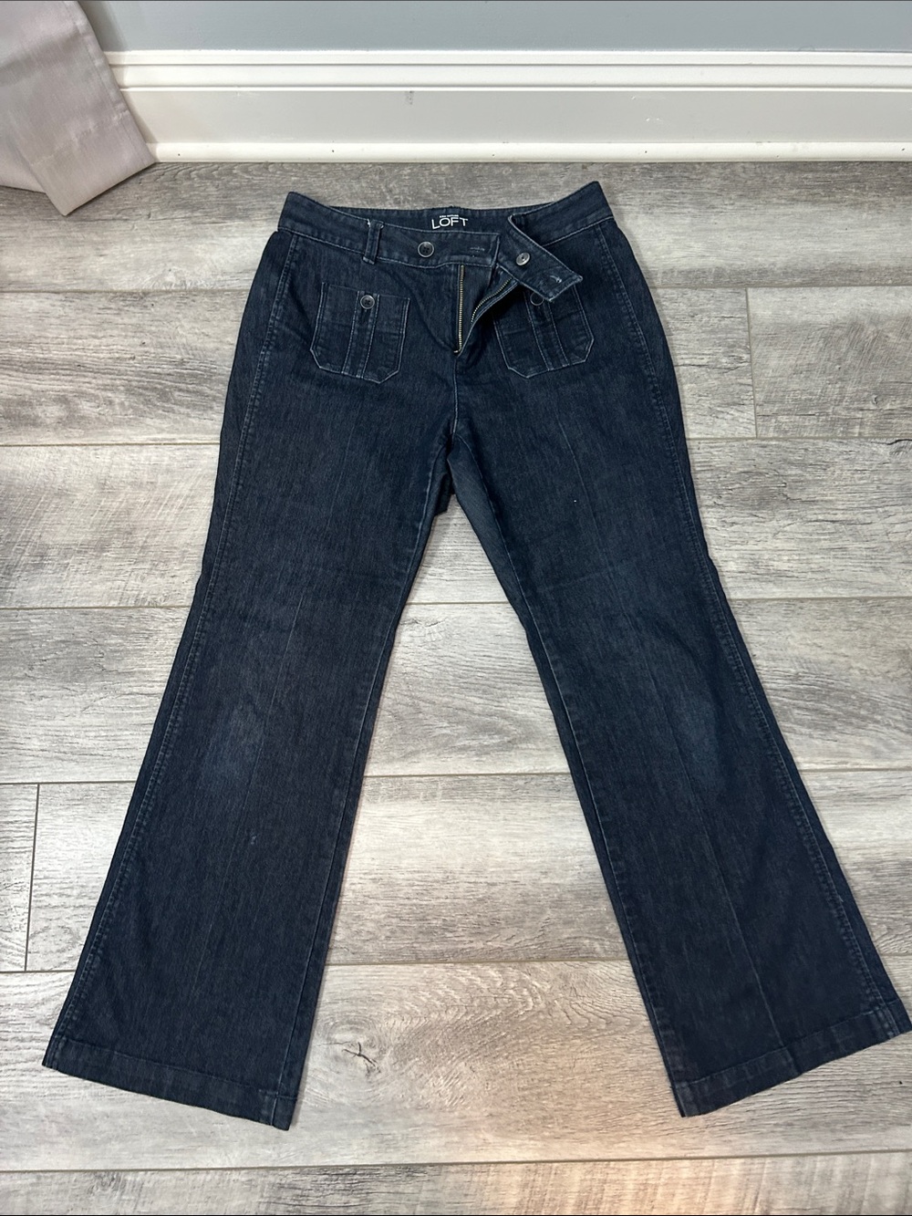 LOFT Dark Blue Wide Leg Jeans
